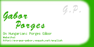 gabor porges business card